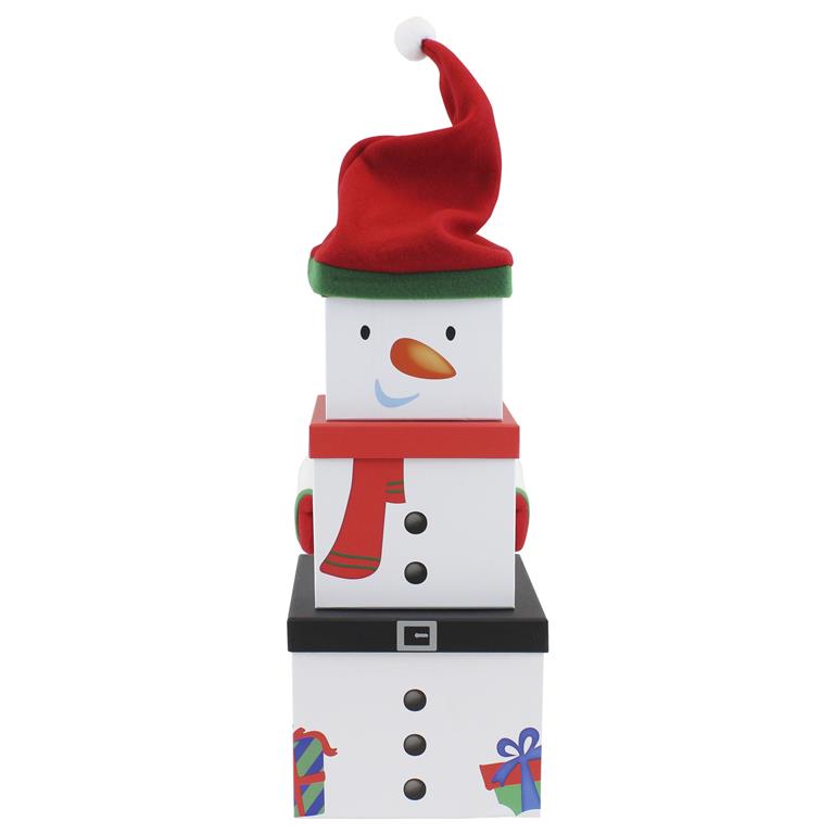 Plush Gift Box Set 3 Piece - Snowman Xl - Click Image to Close