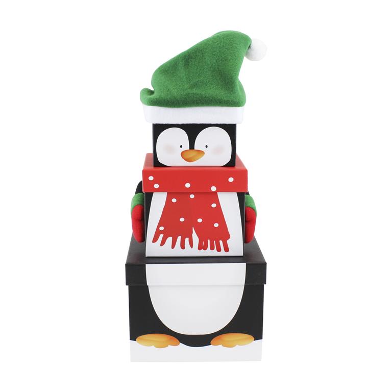 Plush Gift Box Set 3 Piece - Penguin - Click Image to Close