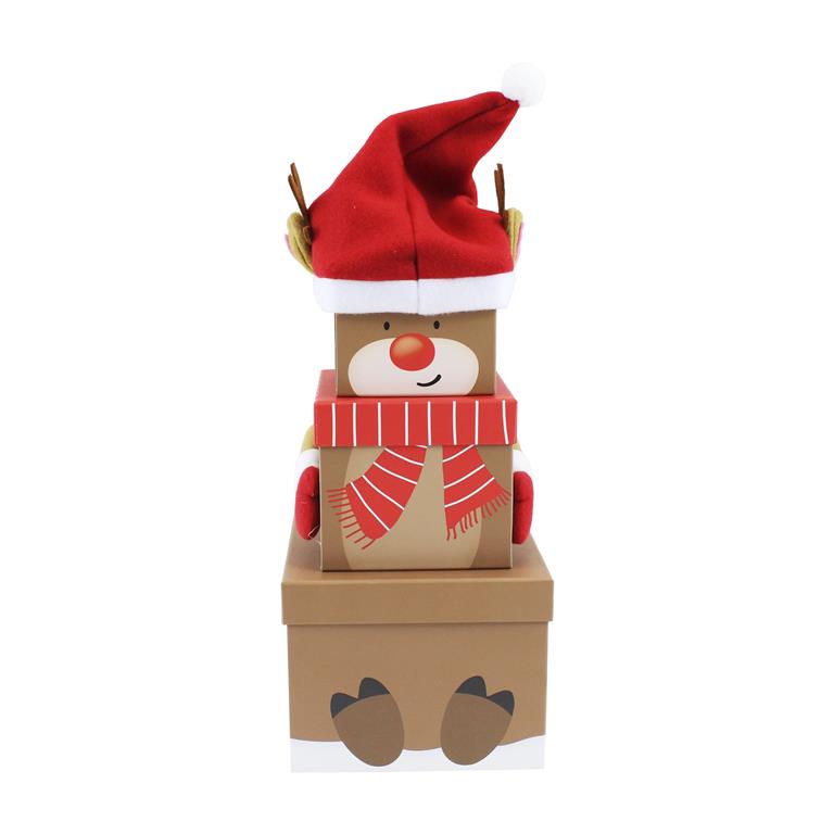 Plush Gift Box Set 3 Piece - Reindeer - Click Image to Close