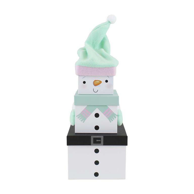 Plush Gift Box Set 3 Piece - Snowman Neige - Click Image to Close