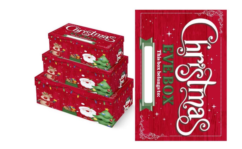 Oblong Gift Box Christmas Eve 3 Piece - Click Image to Close