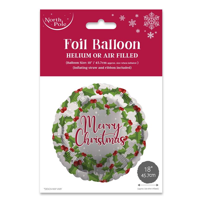 Merry Christmas 18" Foil Balloon - Click Image to Close