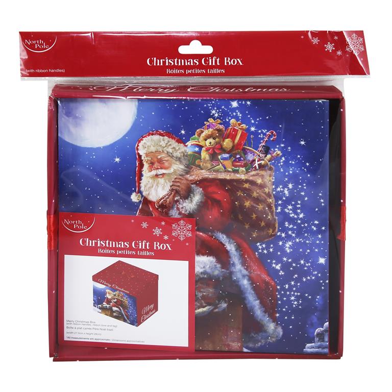 Square Flat Pack Santa Box - Click Image to Close