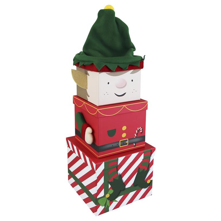 Plush Box Xl Elf 3 Piece - Click Image to Close