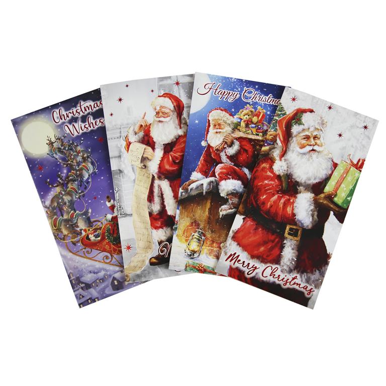 Christmas Traditional Santa Money Wallet Pack Of 4 - Click Image to Close
