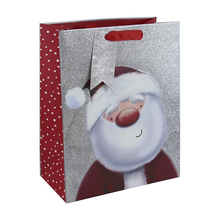 Christmas Christmas Santa Glitter Large Bag (265Mmx330Mm X140Mm) - Click Image to Close