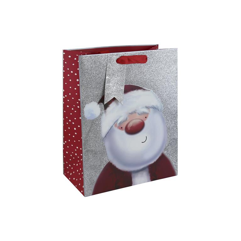 Christmas Christmas Santa Glitter Medium Bag(215Mmx253Mmx102Mm) - Click Image to Close
