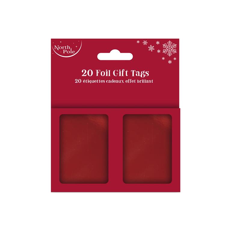 Christmas Booklet Holog Tags Red Pack Of 20 - Click Image to Close