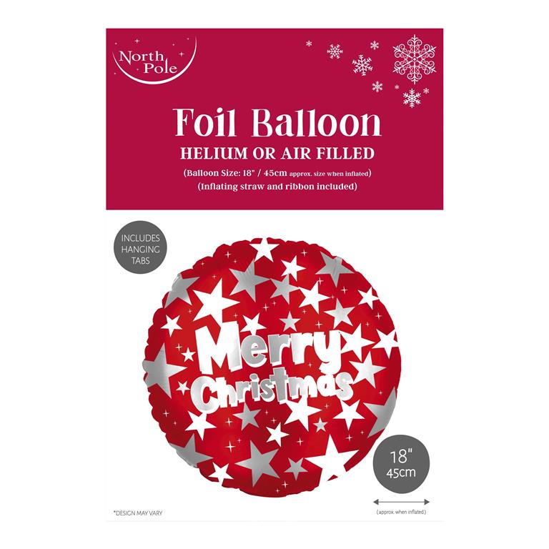 Christmas 18" Merry Christmas Foil Balloon - Click Image to Close