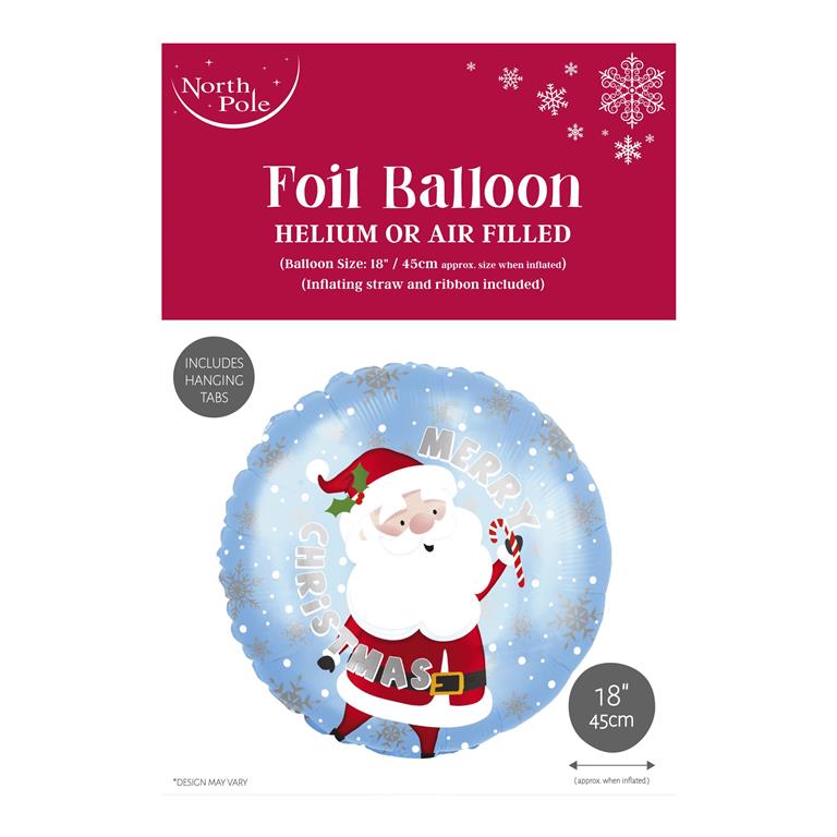 Santa Cute 18" Foil Balloon - Click Image to Close