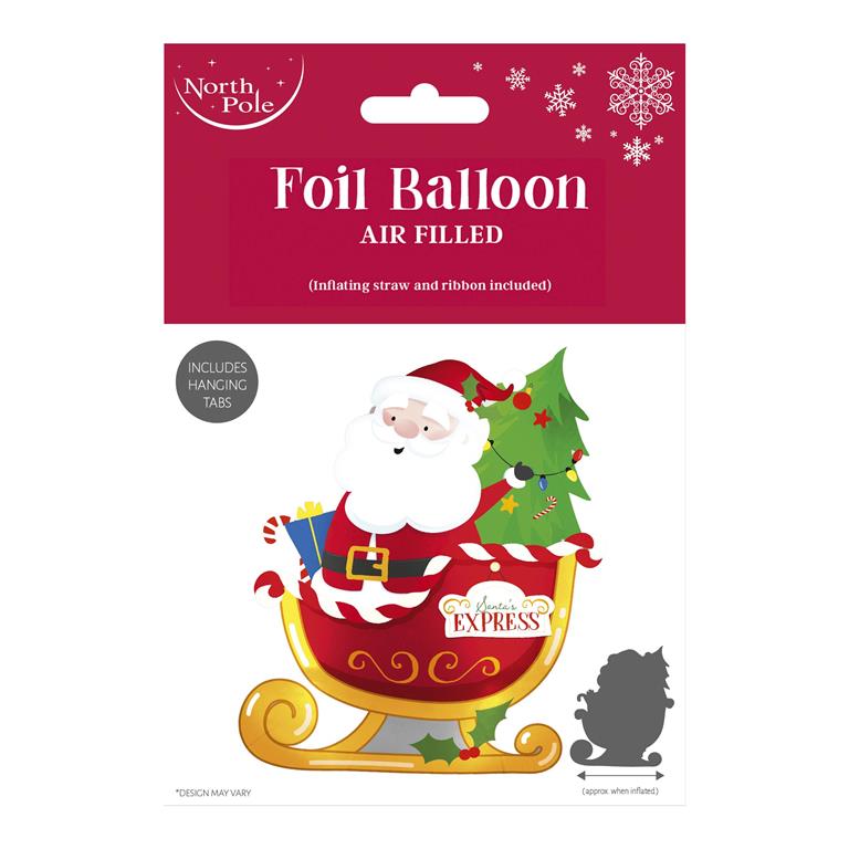 Christmas Sleigh Standing Foil Balloon 60X64cm - Click Image to Close