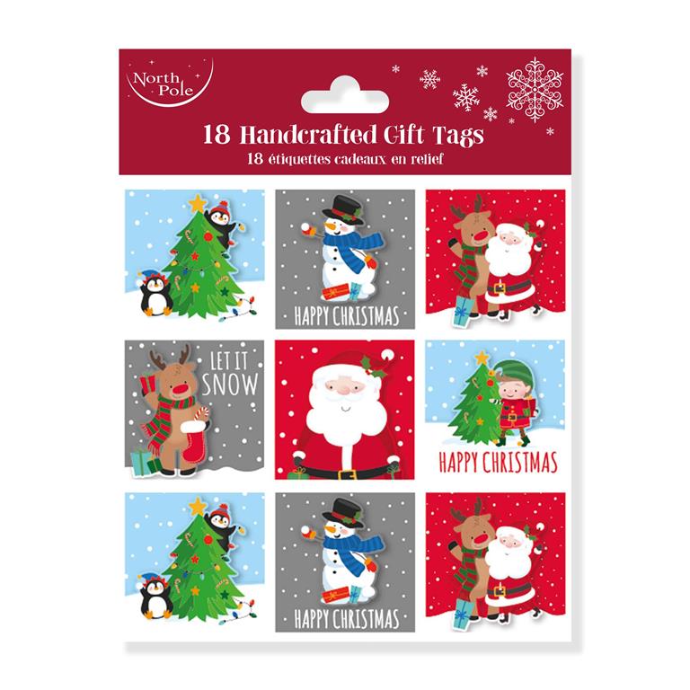 Christmas Cute Gift Tags Polybag Pack Of 18 - Click Image to Close