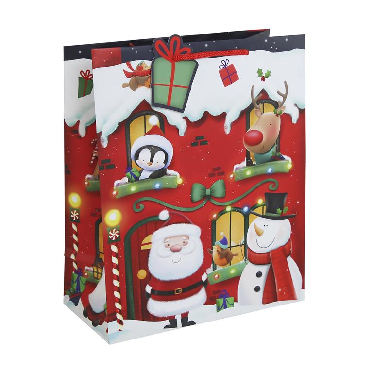 Christmas Santa Grotto Large Gift Bag(265Mm X 330Mm X 140Mm) - Click Image to Close