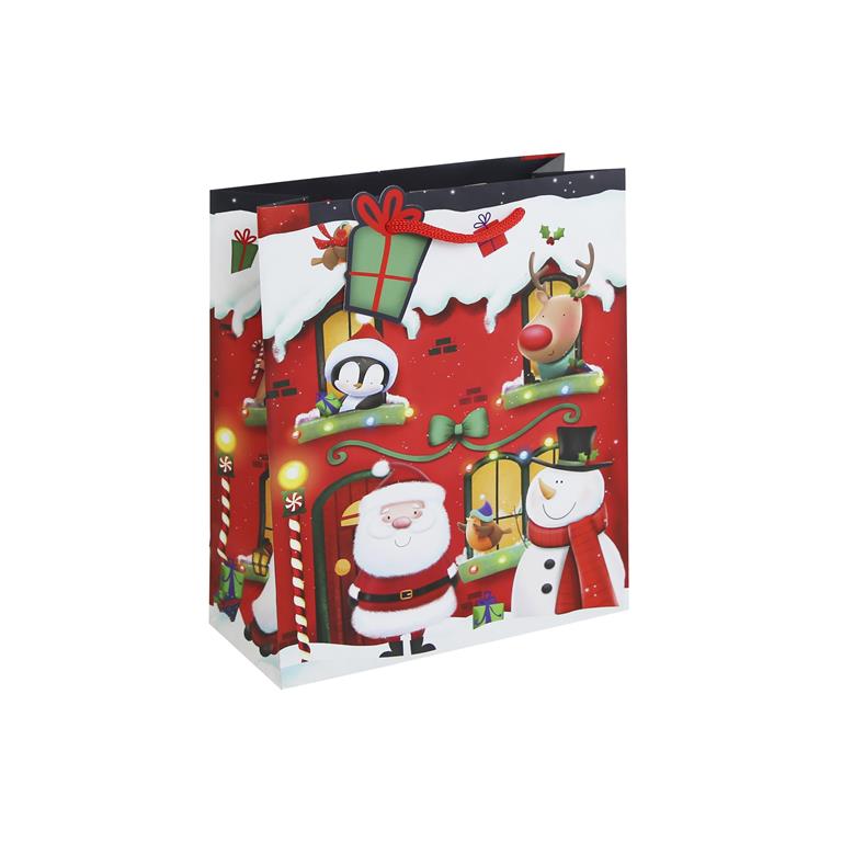 Christmas Santa Grotto Medium Gift Bag(215Mm X 253Mm X102Mm) - Click Image to Close