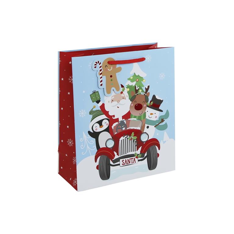 Christmas Cute Santa Medium Gift Bag (215Mm X 253Mm X 102Mm) - Click Image to Close