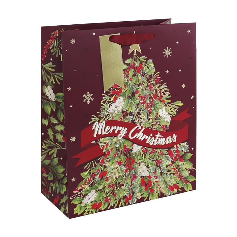 Christmas Merry Christmas Tree Large Bag (265Mm X 330Mm X 140Mm) - Click Image to Close