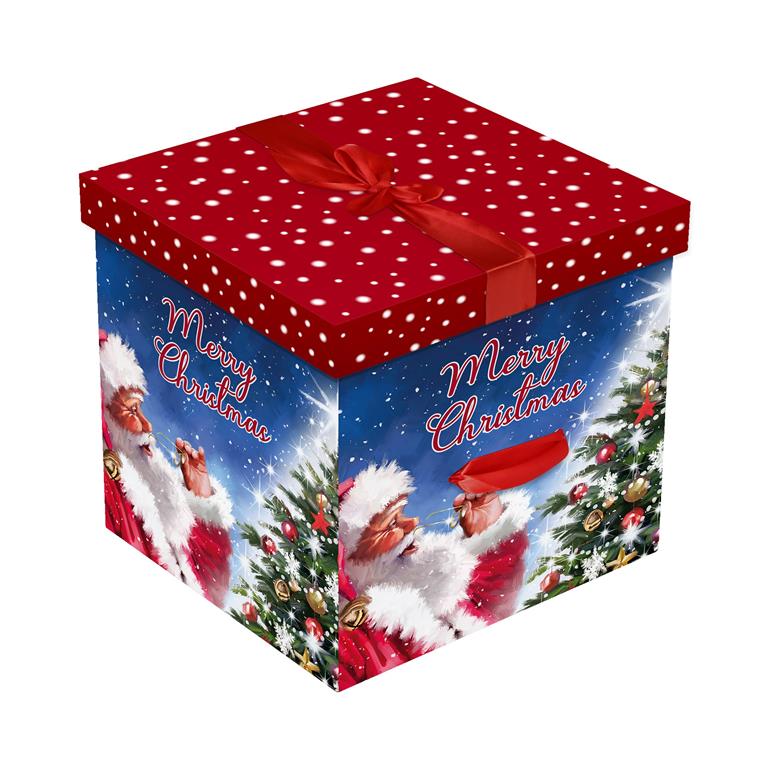 Christmas Square Flat Traditional Santa Box - Click Image to Close