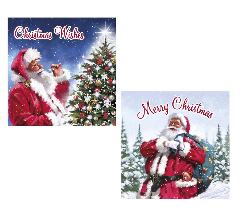 Christmas Traditional Santa Card 12pk - Click Image to Close