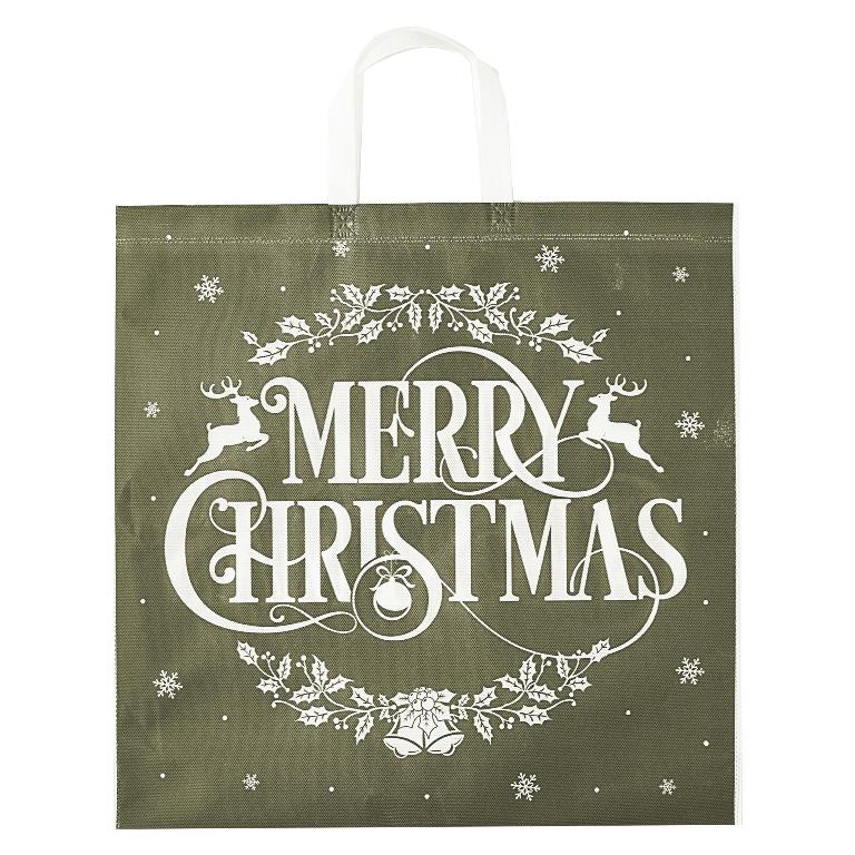 Christmas Gold Non-Woven Square Jumbo Bag - Click Image to Close