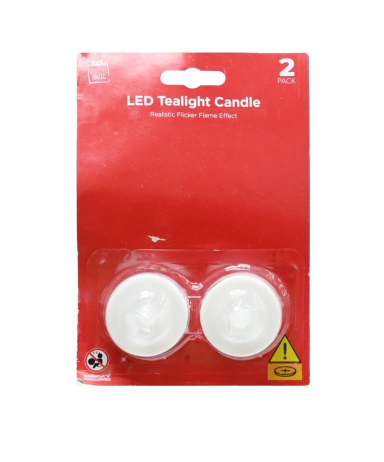 LED Tealite Candle 2Pc Flicker - Click Image to Close