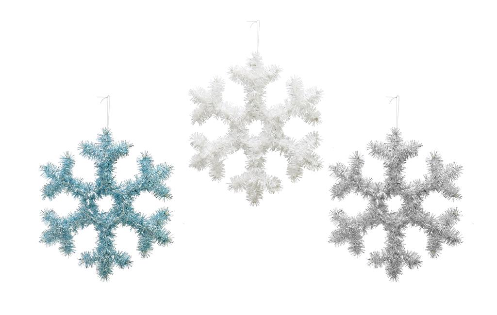 Tinsel Deco Snowflake 30cm - Click Image to Close