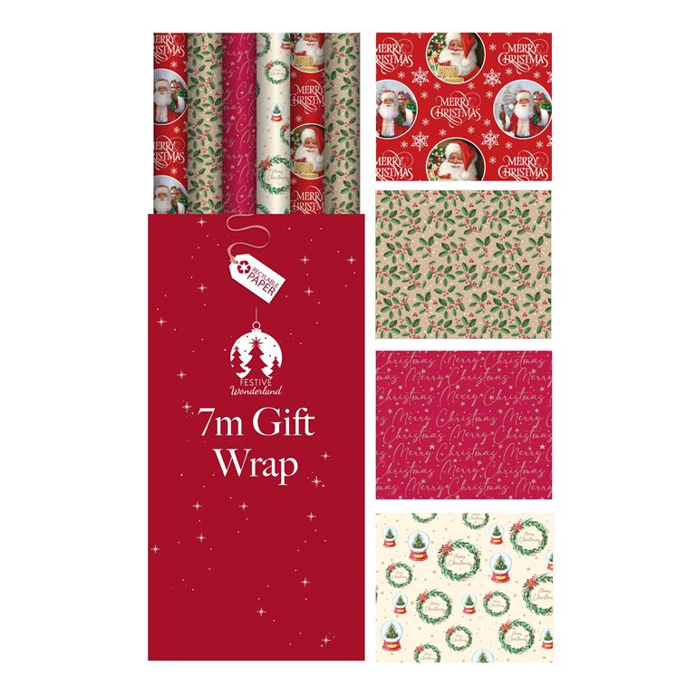 Christmas Traditional Wrap 7m - Click Image to Close