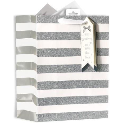 Silver Stripe Large Bag - Click Image to Close