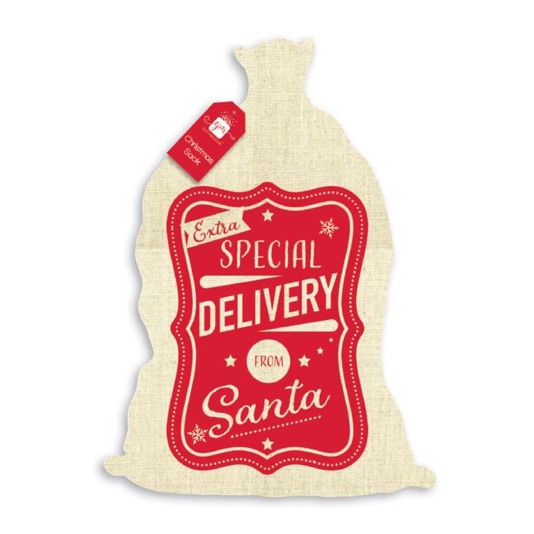 Christmas Calico Special Delivery Sack - Click Image to Close