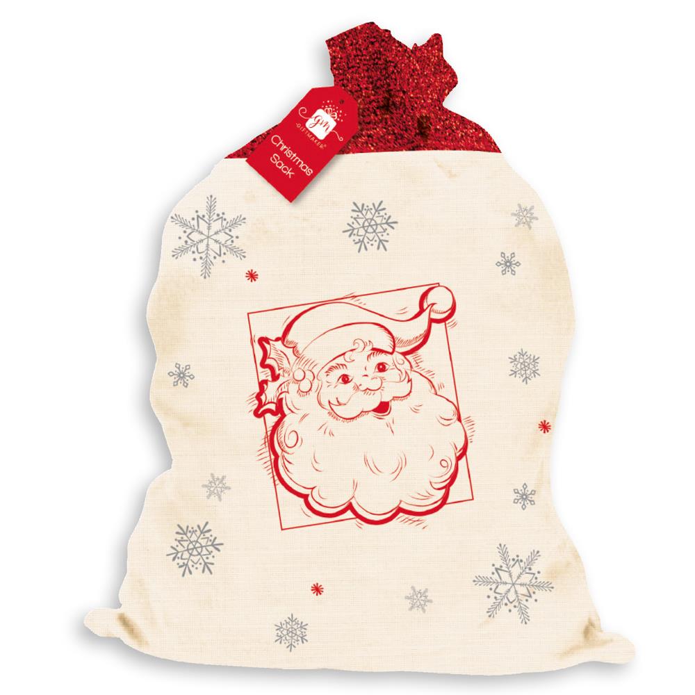 Christmas Santa Sack Canvas / Glitter (Sack Only) - Click Image to Close