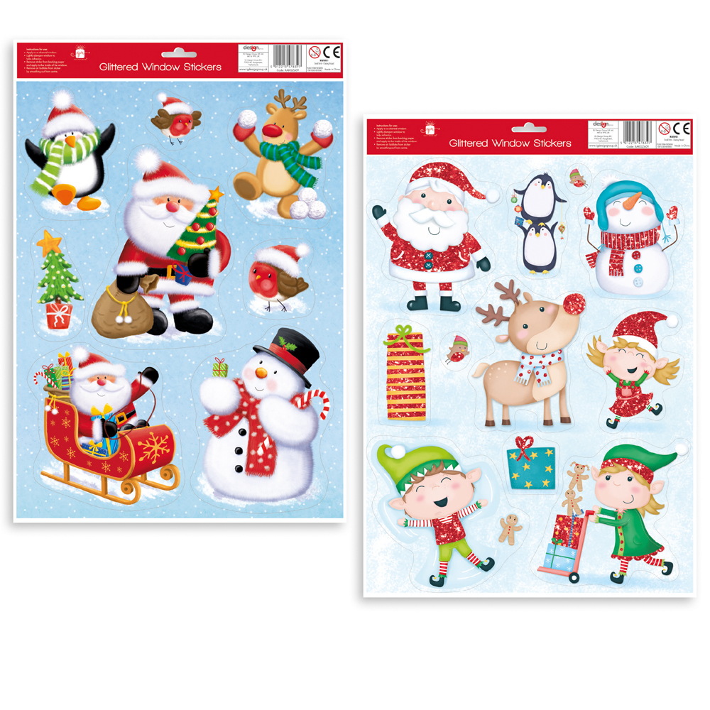 Santa And Friends Window Sticker - Click Image to Close