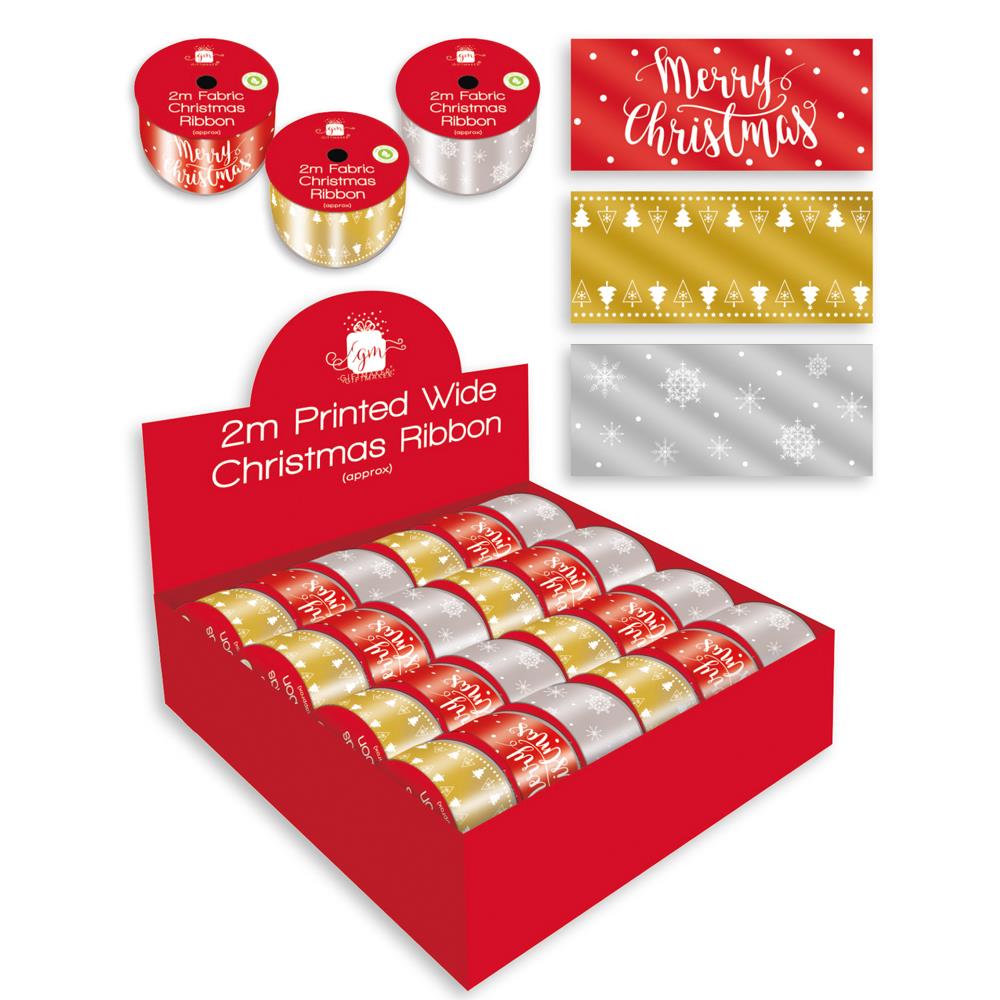 Wide Printed Ribbon 2m 3 Design - Click Image to Close