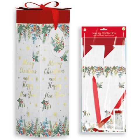 Christmas Flat Bottle Box Foilage - Click Image to Close