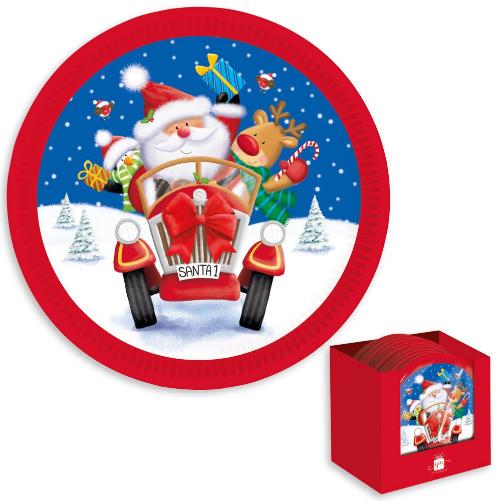 Kids Christmas Party Plates Pack Of 8 - Click Image to Close