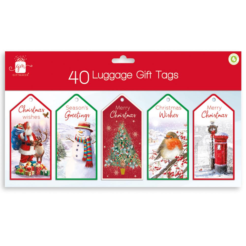 40 Pack Luggage Tags Traditional - Click Image to Close