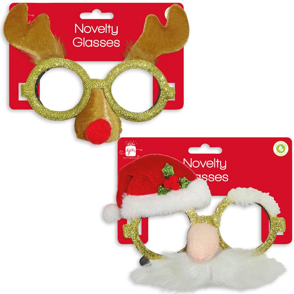 Christmas Novelty Christmas Glasses 2 Designs - Click Image to Close