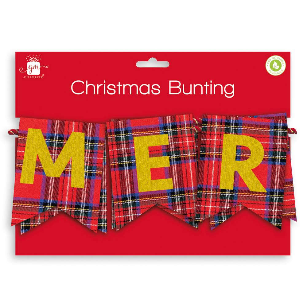 Decs Fabric Merry Christmas Bunting 1.5m - Click Image to Close