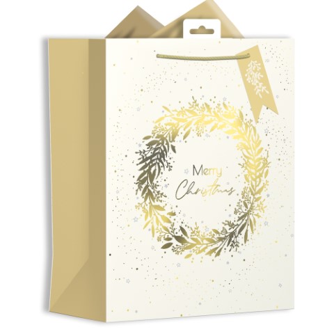 Gold & Cream Wreath Large Bag - Click Image to Close