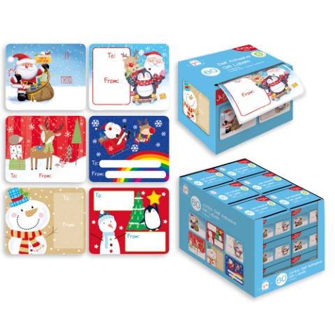 Christmas Jumbo S/A Novelty Label Pack Of 60 - Click Image to Close