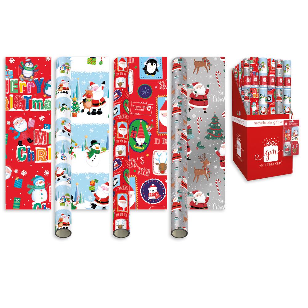 Christmas 4M Wrap Santa & Friends 4 Design - Click Image to Close