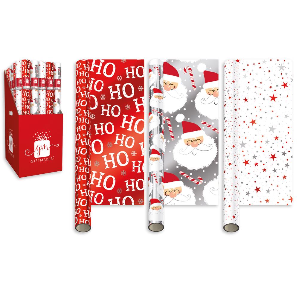 Christmas 1.5M Wrap Foil Festive Fun 3 Design - Click Image to Close