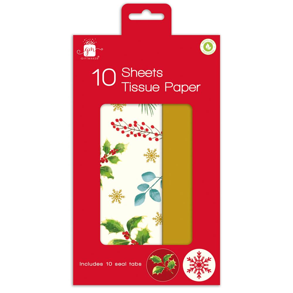 Christmas Tissue Paper Traditional 10 Sheet - Click Image to Close