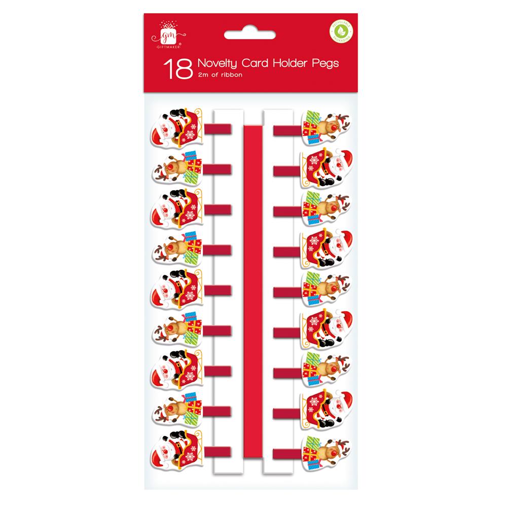 Christmas Novelty Peg Holders 18 Pack - Click Image to Close