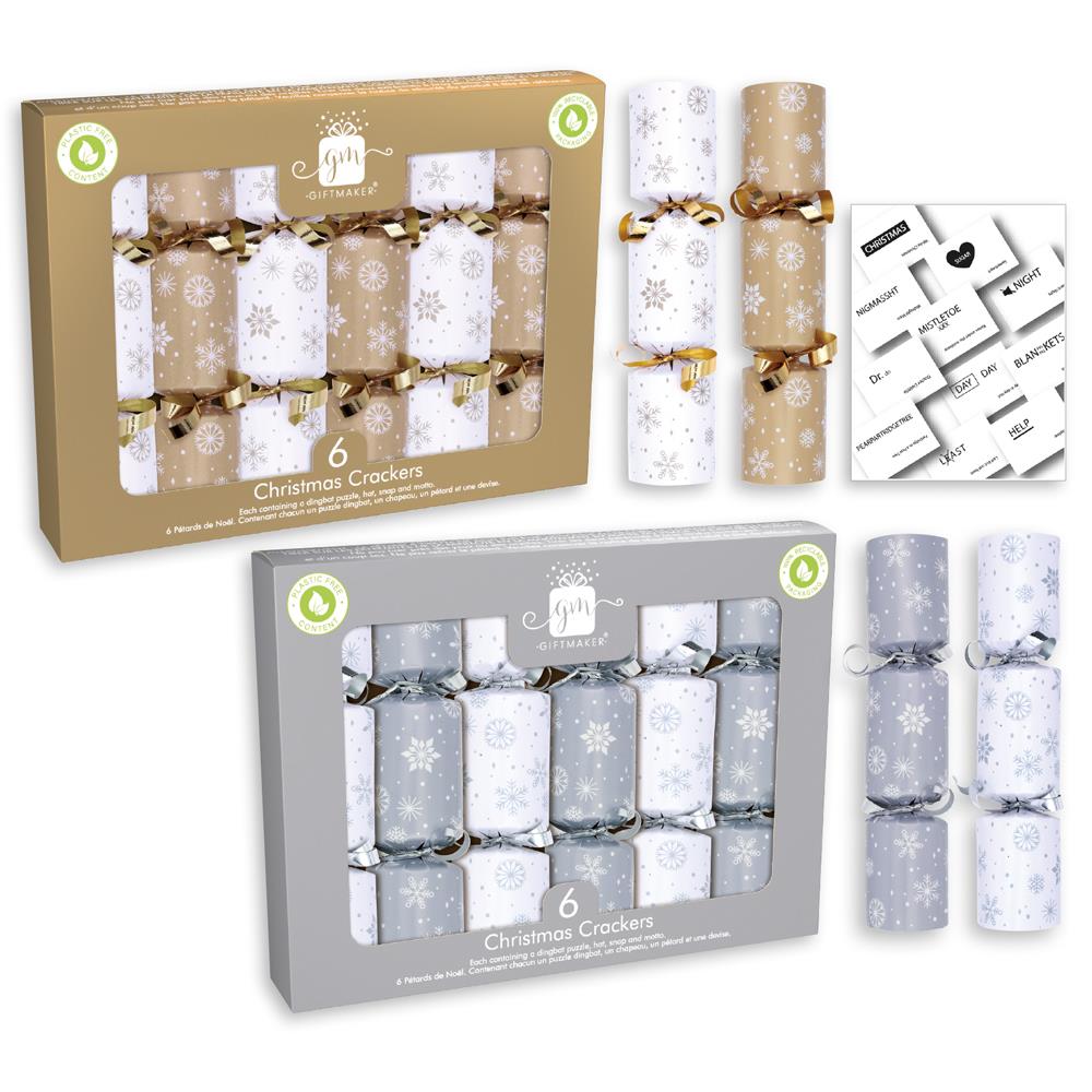 Christmas Crackers 6" x 6 Contemp Gold & Silver Mix - Click Image to Close