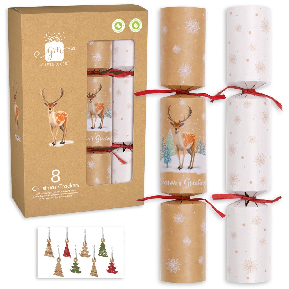 Christmas Crackers 12" X 8 Kraft Stag - Click Image to Close