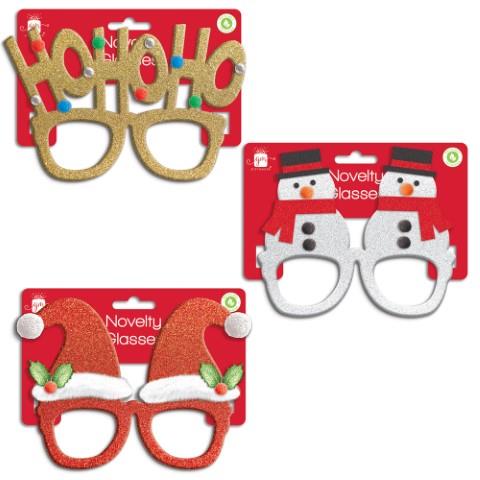 Christmas Novelty Christmas Glasses 3 Design - Click Image to Close