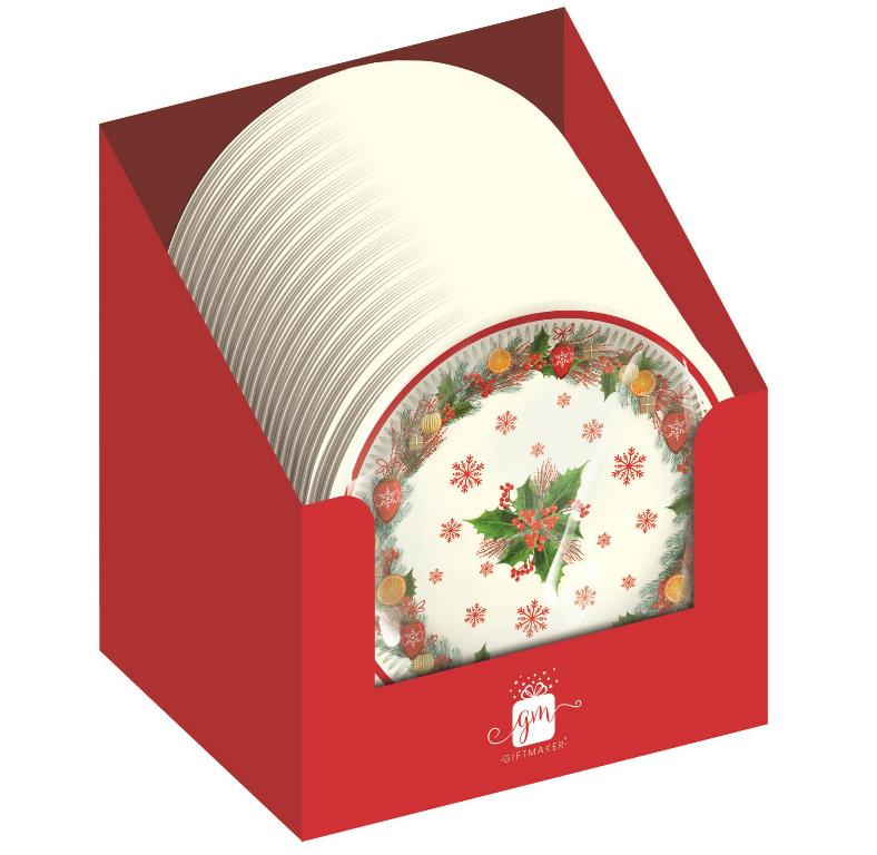 Pack of 6 Christmas Bowls Traditional 23cm - Click Image to Close