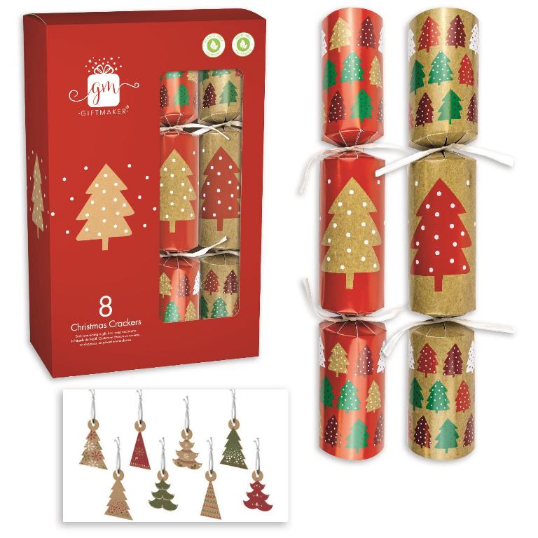 Christmas Crackers 12" X 8 Kraft Tree Effect - Click Image to Close