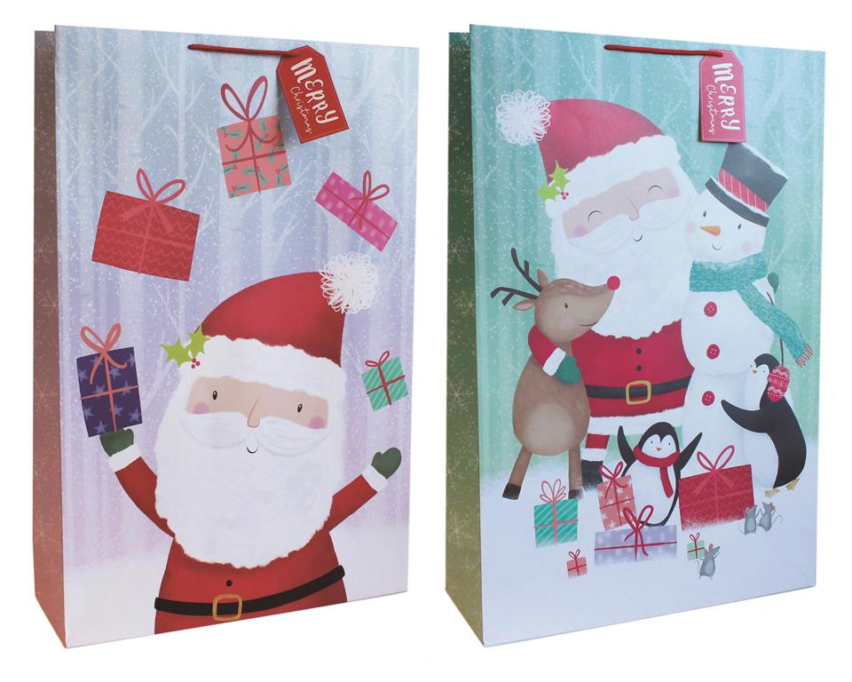 Super Jumbo Gift Bag Cute Santa (46.5X70X16cm) - Click Image to Close
