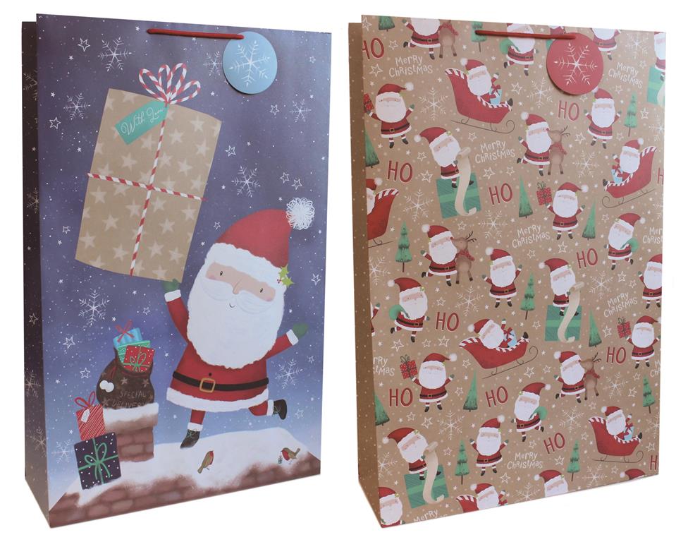 Gift Bag Christmas Santa/Santa Pattern Super Jum (46.5 X 70 X 16 - Click Image to Close