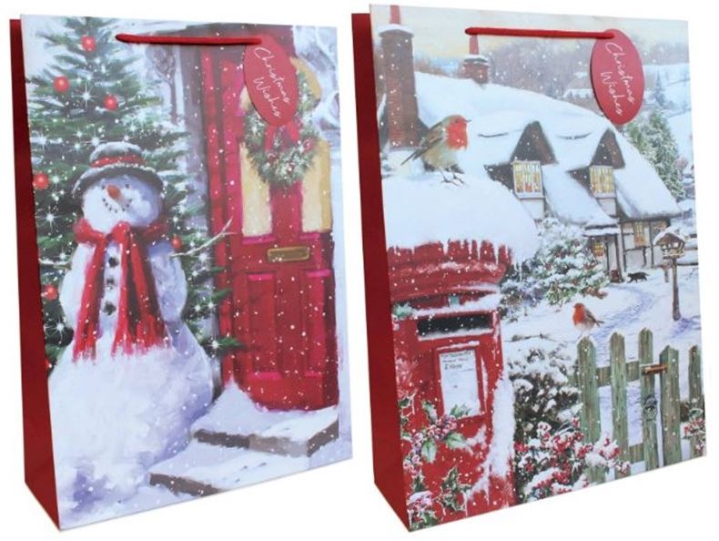 Gift Bag Christmas Trad Scenes Ex Large ( 32 X 44 X 11cm) - Click Image to Close
